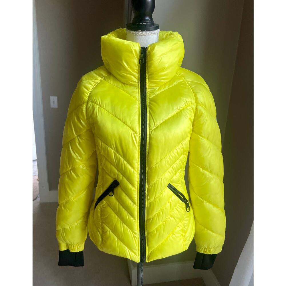 Guess Cire puffer yellow/black stylish jacket size M - Picture 2 of 7